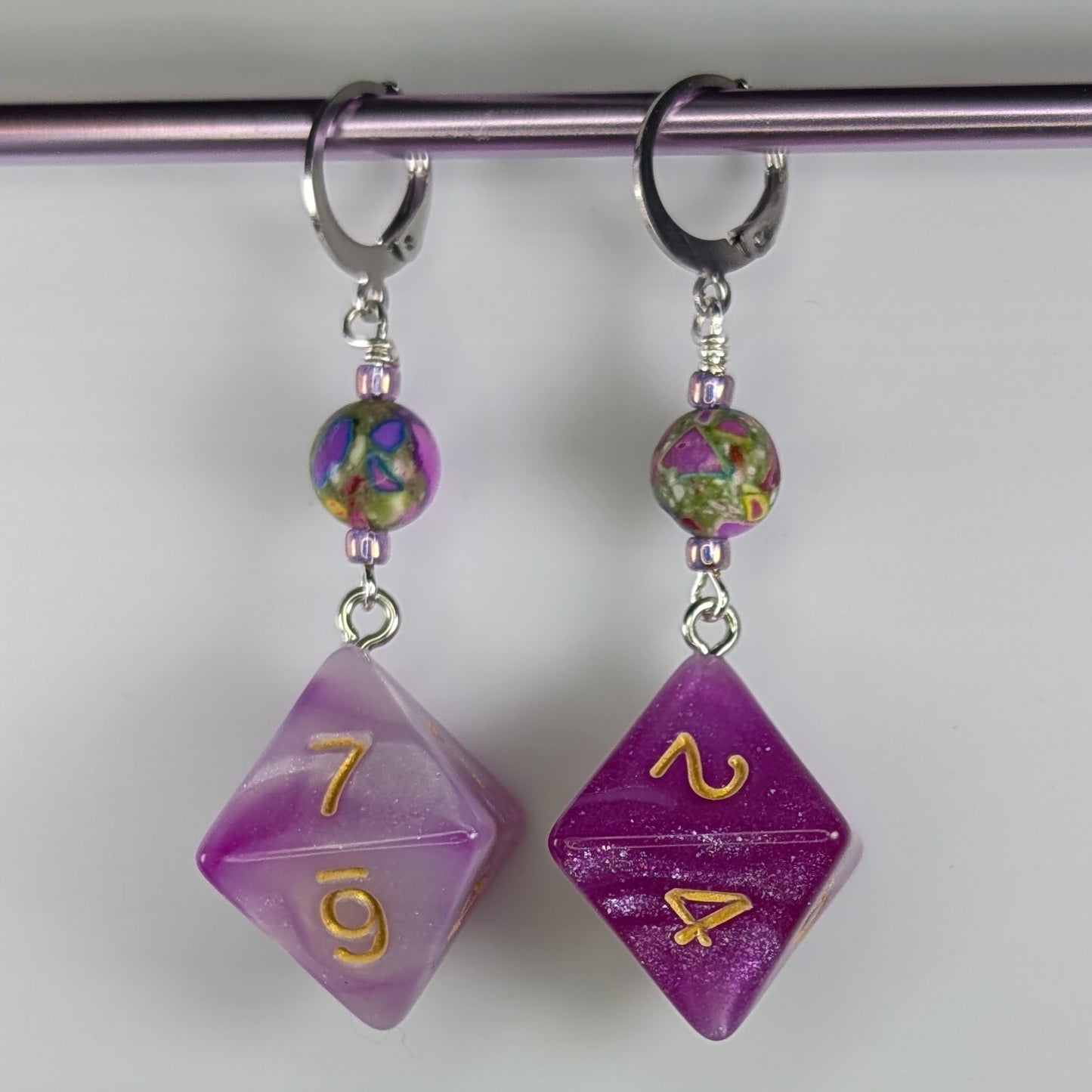 Sparkly Math Rocks Earrings & Stitch Markers