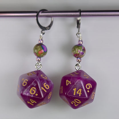 Sparkly Math Rocks Earrings & Stitch Markers