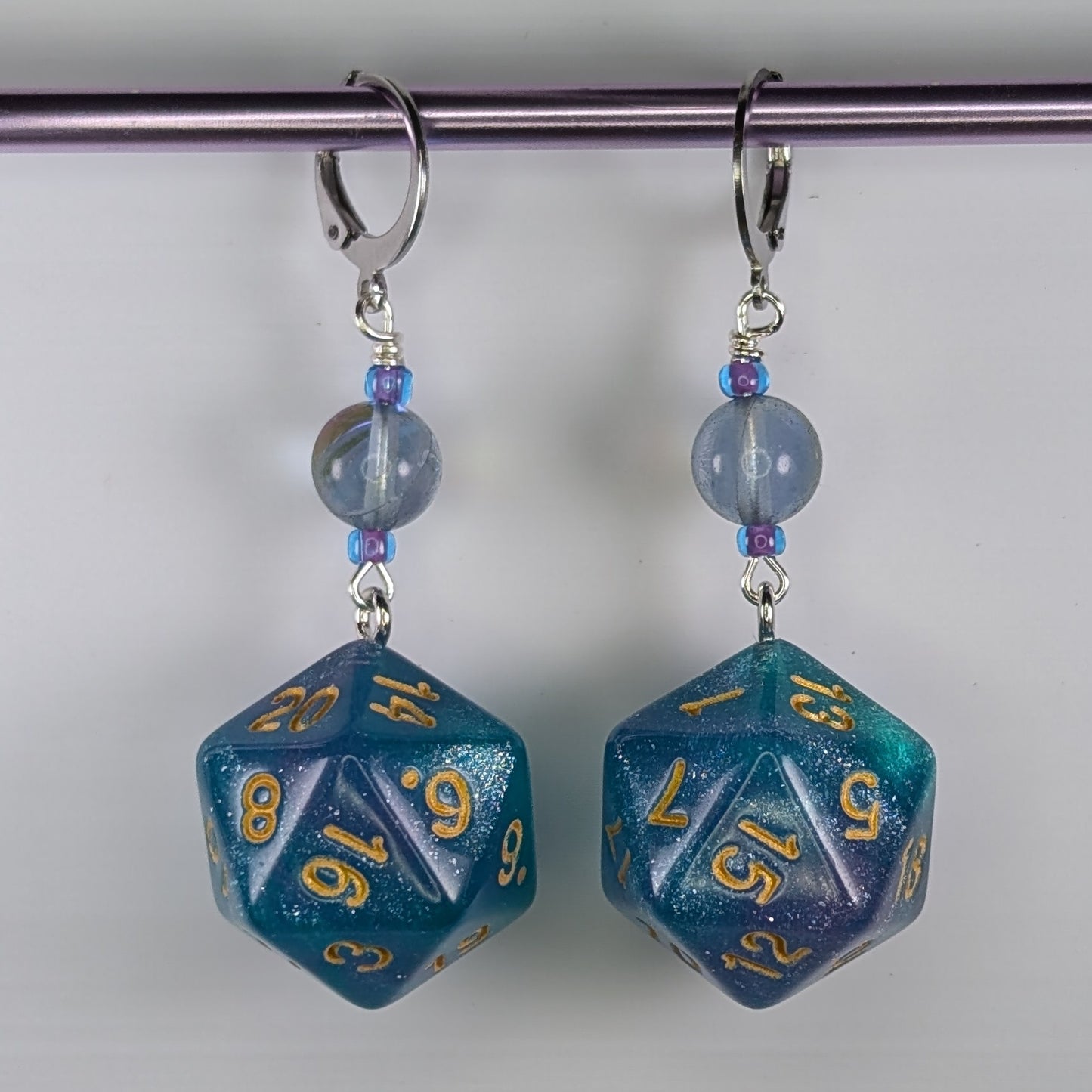 Sparkly Math Rocks Earrings & Stitch Markers