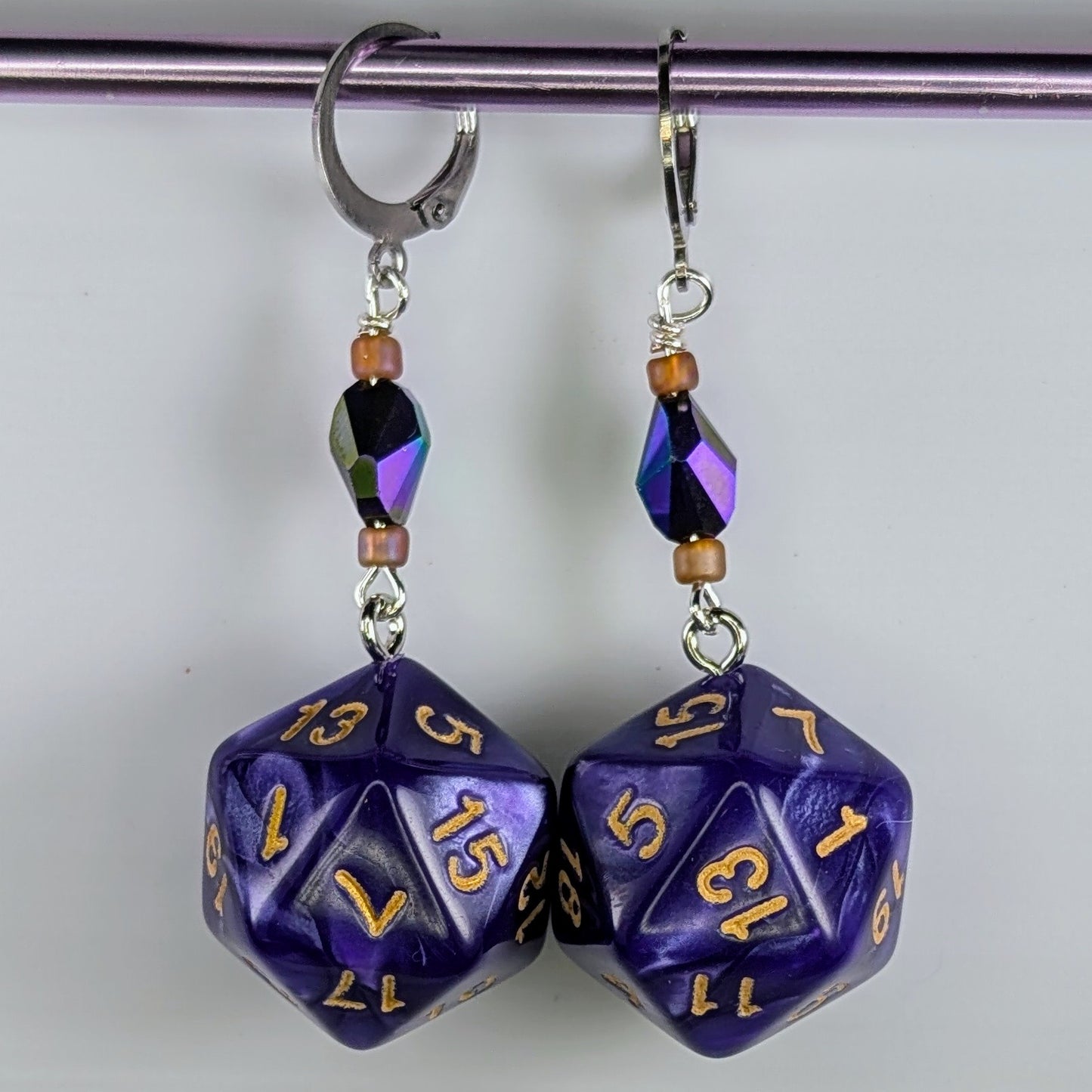 Sparkly Math Rocks Earrings & Stitch Markers