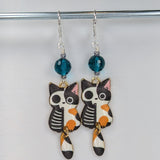 Schrodinger's Calico Earrings & Stitch Markers