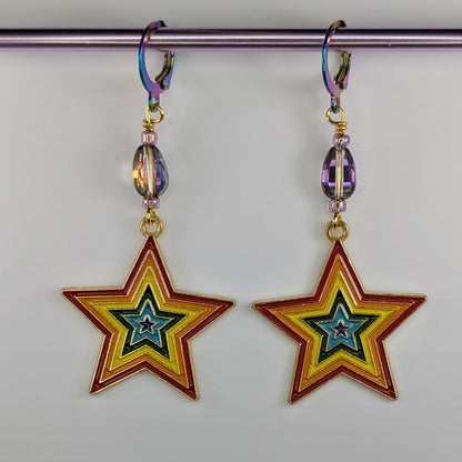 Star Rainbow Enamel Markers & Earrings