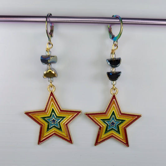 Star Rainbow Enamel Markers & Earrings