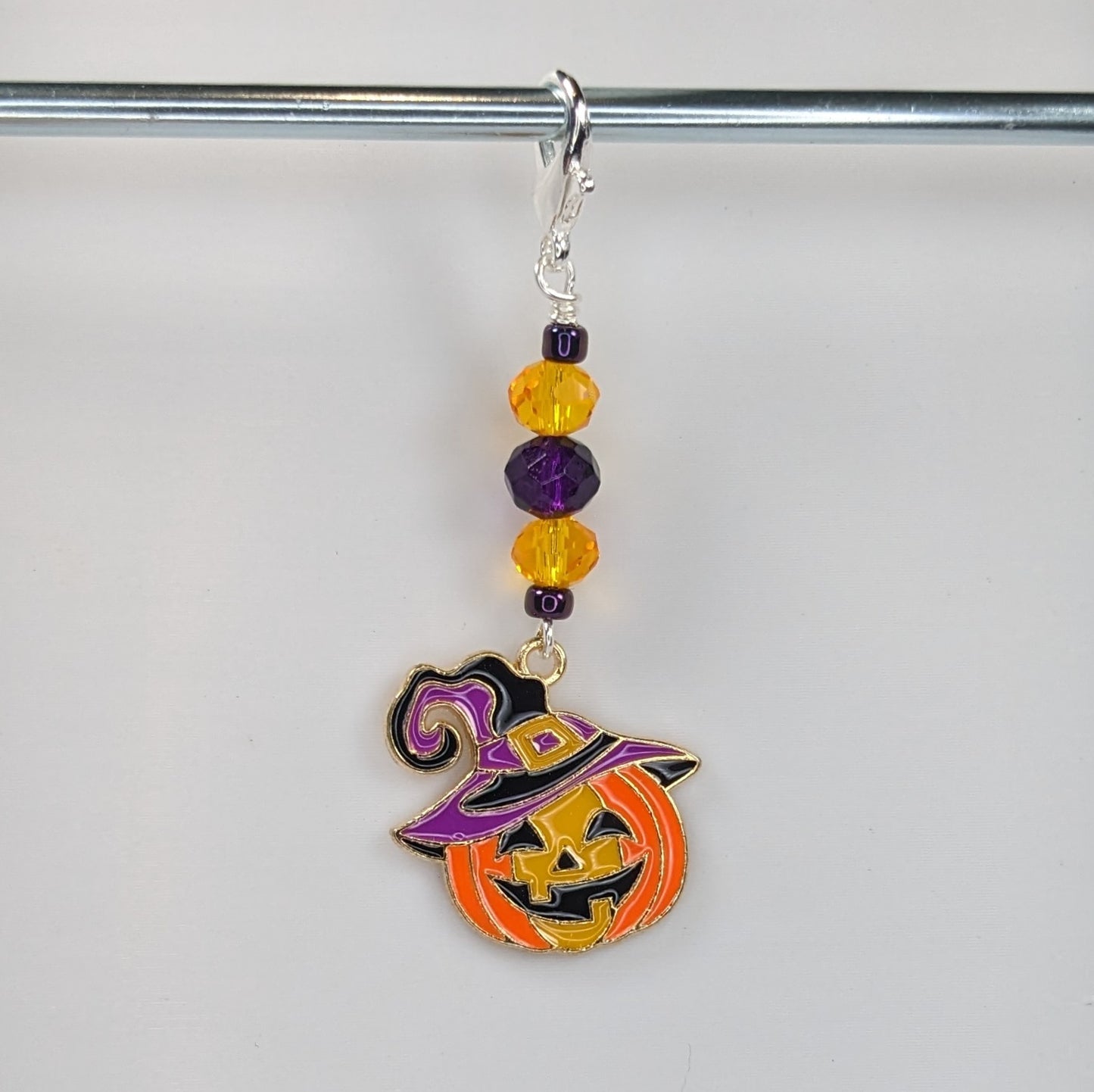 Pumpkin Witch Earrings & Stitch Markers