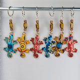 Colorful Geckos Earrings & Stitch Markers
