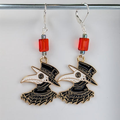Plague Doctor Earrings & Stitch Markers