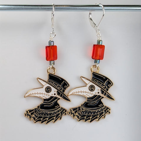 Plague Doctor Earrings & Stitch Markers