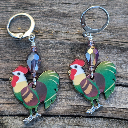 Roosters Markers & Earrings