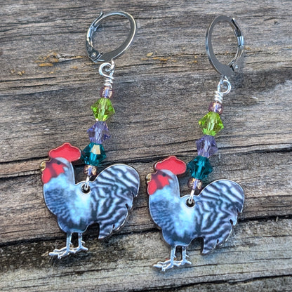 Roosters Markers & Earrings