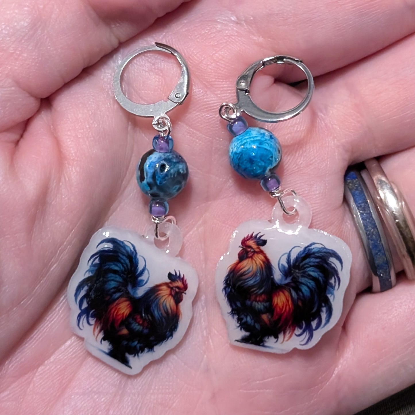 Fancy Chicken Earrings & Stitch Markers