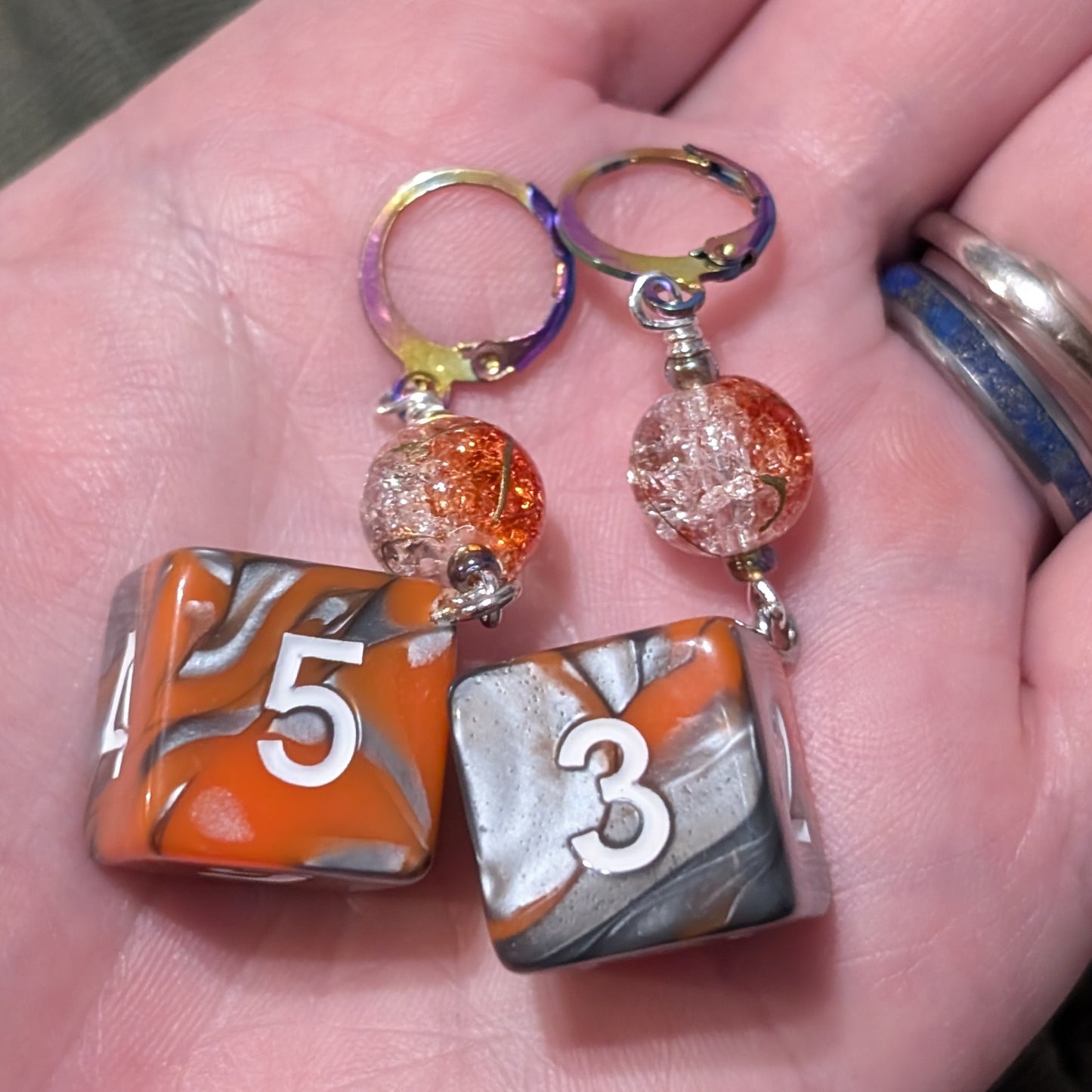 Sparkly Math Rocks Earrings & Stitch Markers