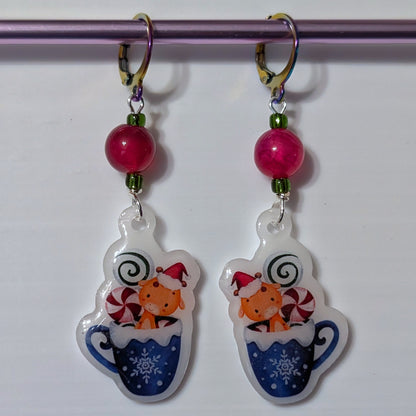 Winter Critters Earrings & Stitch Markers