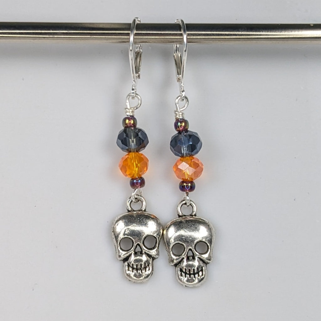 Silver Skull Earrings & Markers