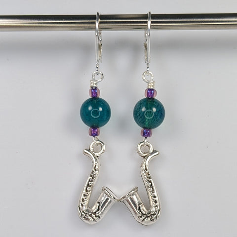 Saxophone Earrings & Stitch Markers