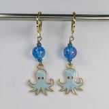 Enamel Cephalopod Earrings & Stitch Markers