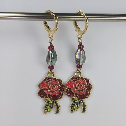 Enamel Flower Bouquet Earrings & Stitch Markers
