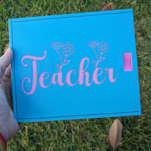 3D printed Notions Box--Floral Teacher