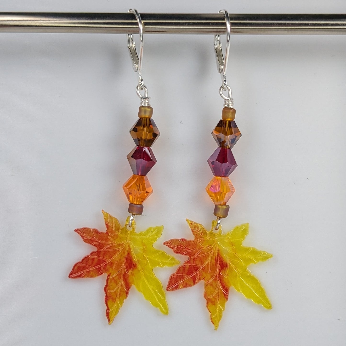 Fall Leaves Earrings & Stitch Markers