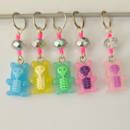 Shocking Bears Stitch Markers & Earrings