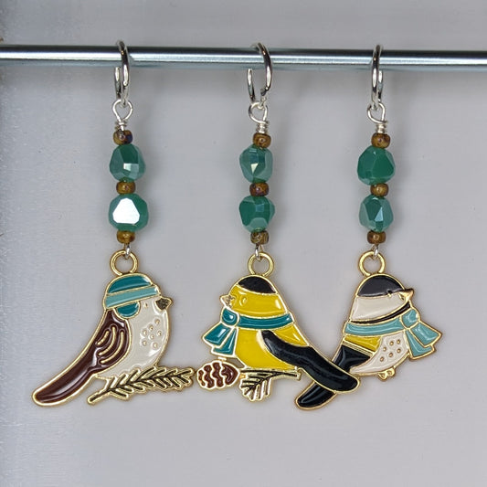 Cold Birds Stitch Markers & Earrings