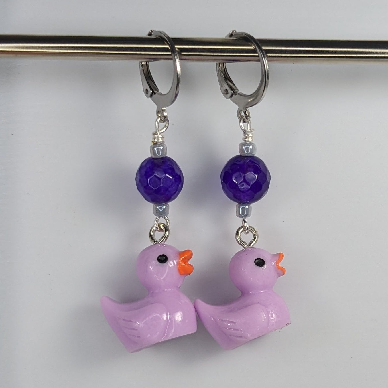 Resin Rubber Duckie Stitch Markers & Earrings
