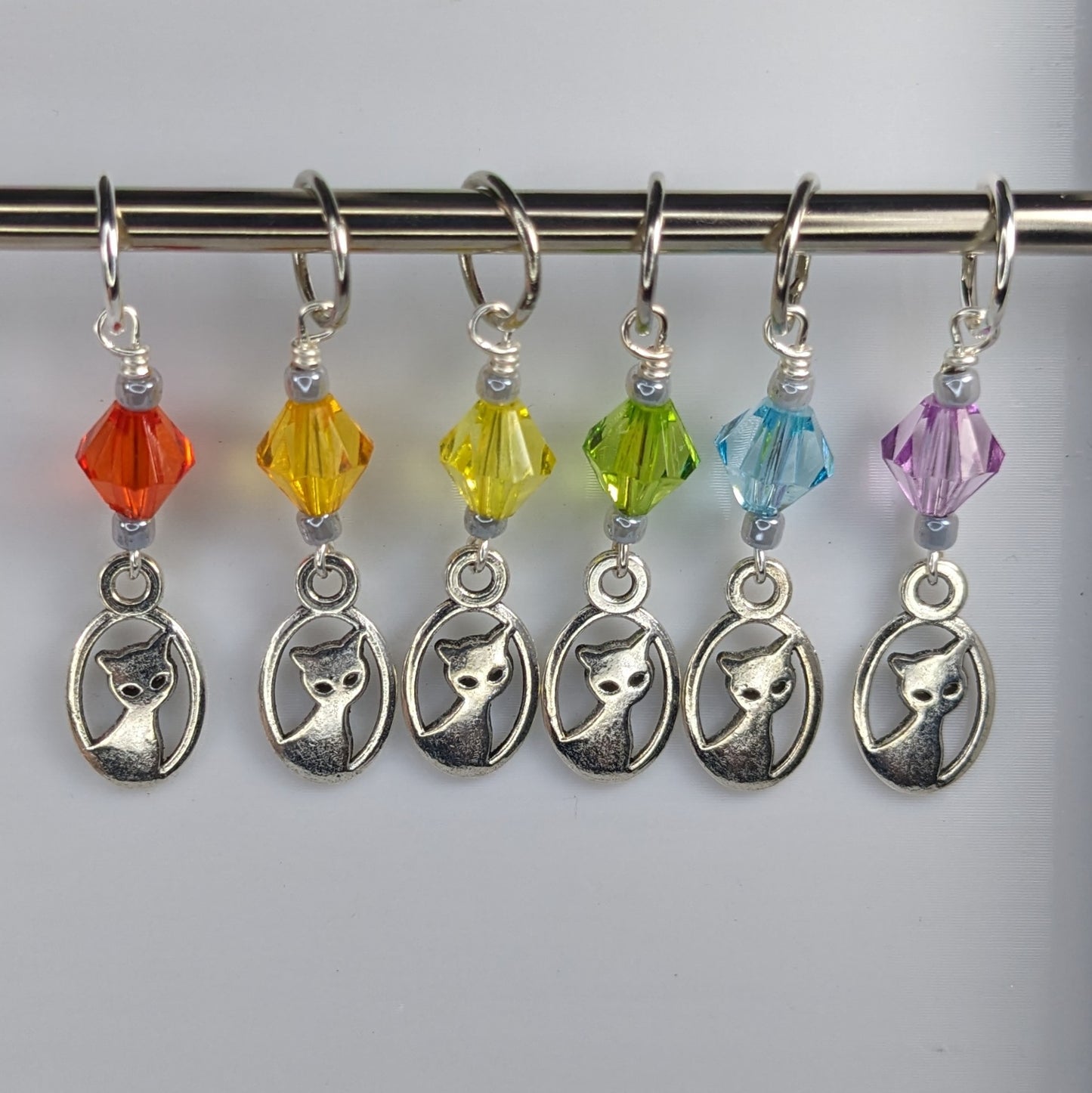 Cat Silhouette Stitch Markers & Earrings