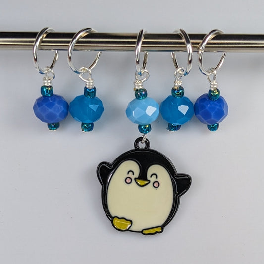 Happy Penguin Stitch Markers & Earrings