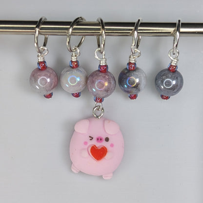 Love Pig Earrings & Stitch Markers