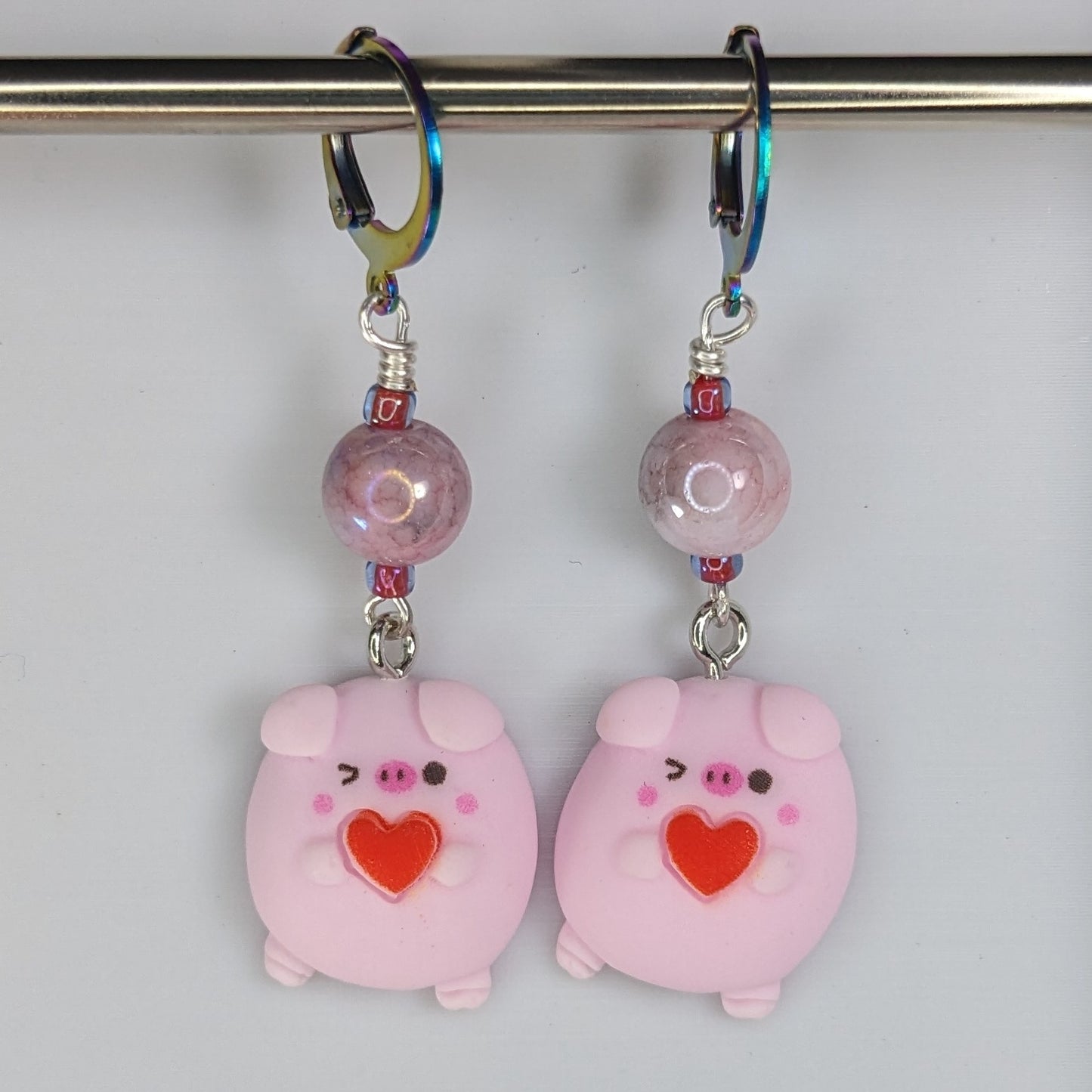 Love Pig Earrings & Stitch Markers