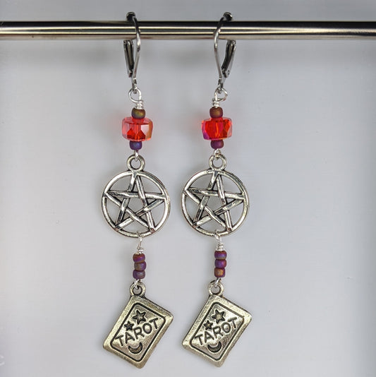 Tarot and Pentacle Earrings & Stitch Markers