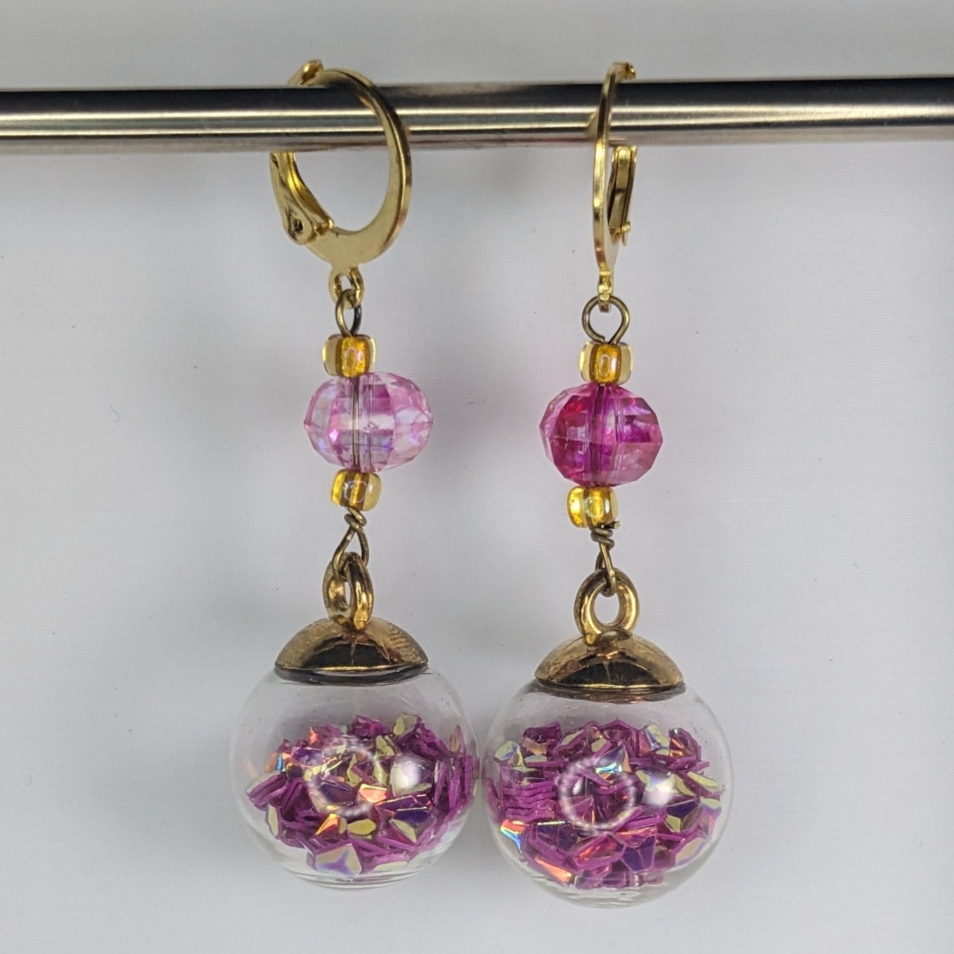 Glitter Globe Earrings & Stitch Markers