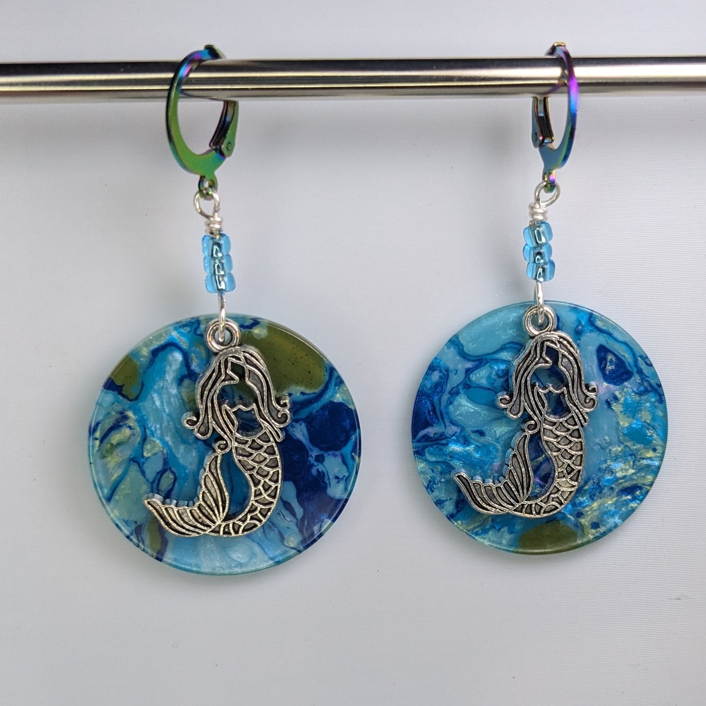 Mermaid Outline Earrings & Stitch Markers