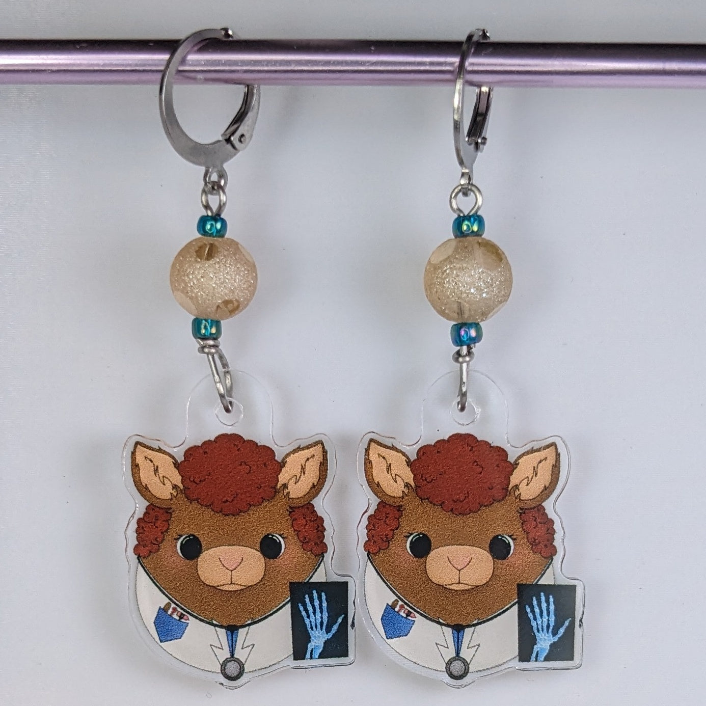 Squishy Science Animals Acrylic Stitch Markers & Earrings