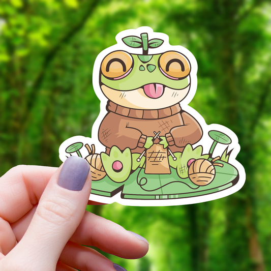 Mimic Gaming Co - Knitting Sweater Frog Sticker - 3"