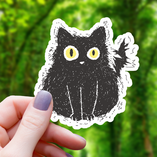 Mimic Gaming Co - Electrified Black Cat Sticker- 3"