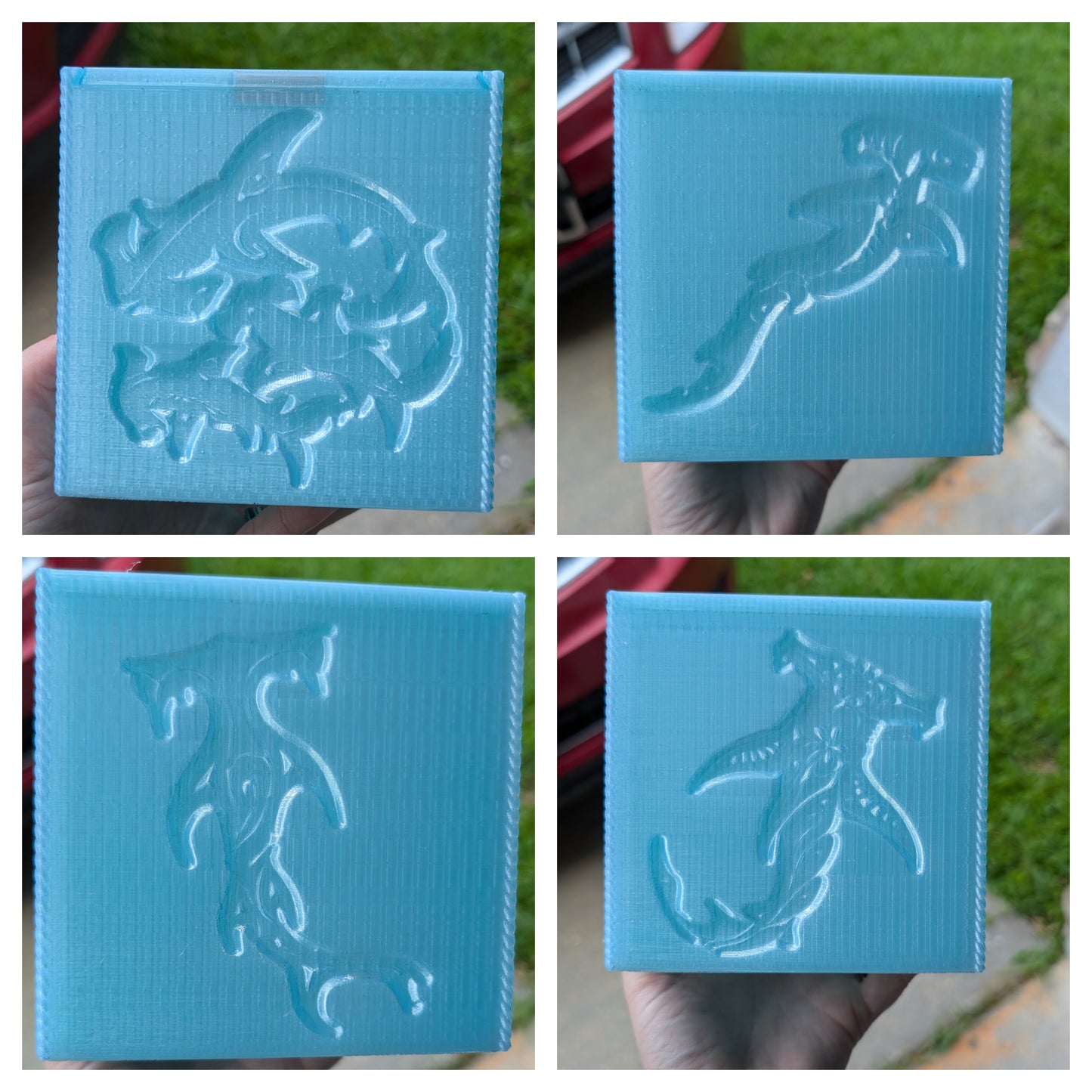 3D printed Yarn Box--Hammerhead Sharks