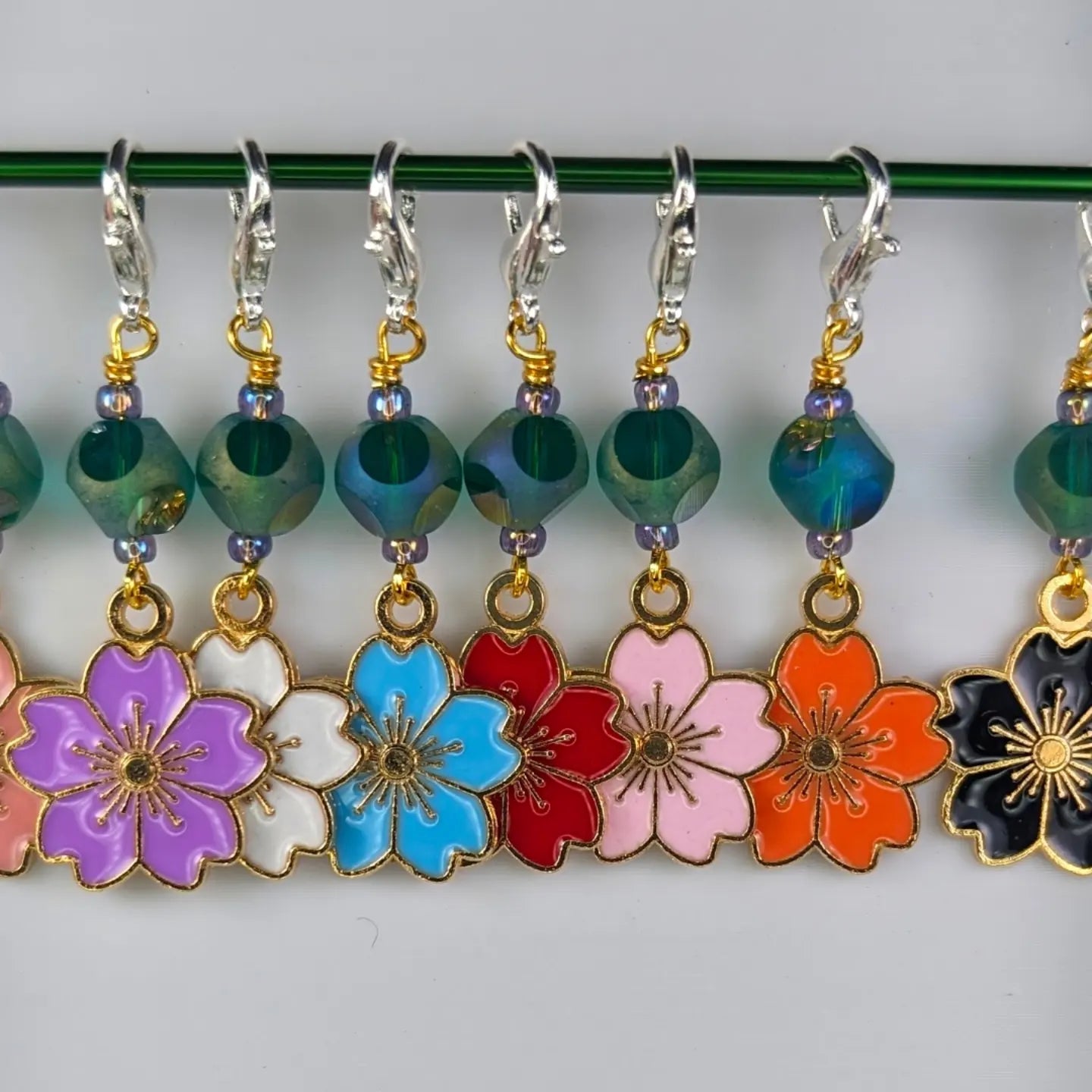 Hibiscus Flower Stitch Markers & Earrings