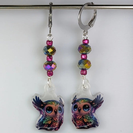 Baby Owl Earrings & Stitch Markers