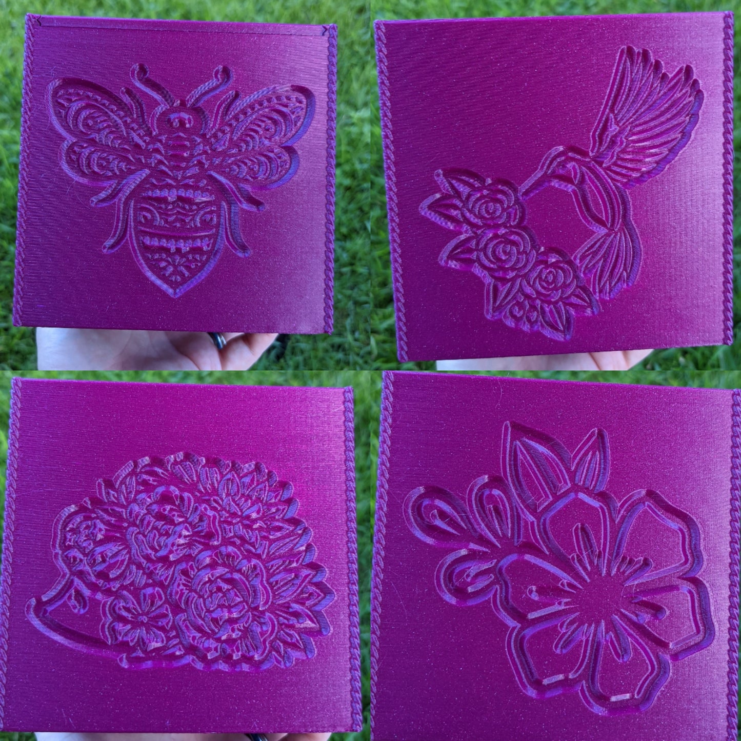 3D printed Yarn Box-- Bee/Hummingbird/Hedgehog/Hibiscus