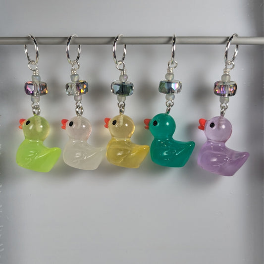 Translucent Rubber Duck Stitch Marker Set