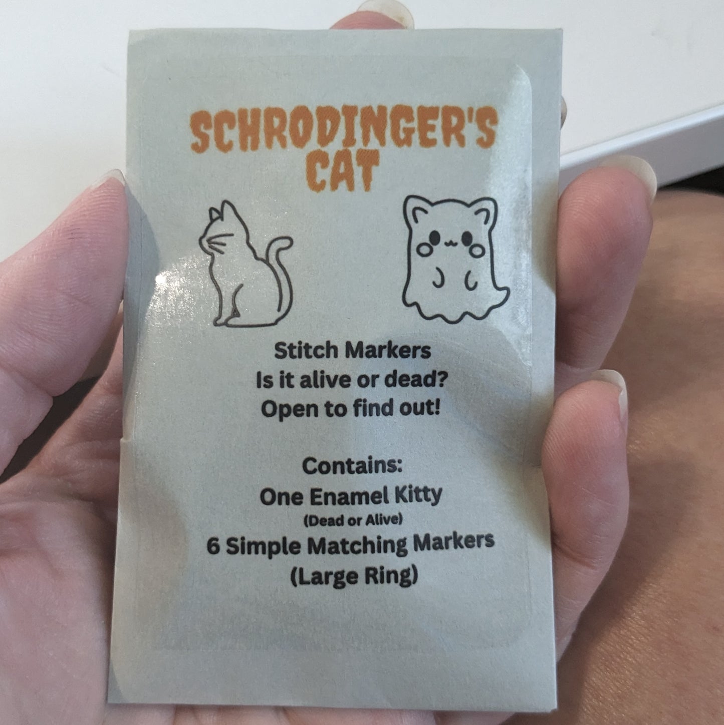 Schrodinger's Cat Mystery Stitch Markers