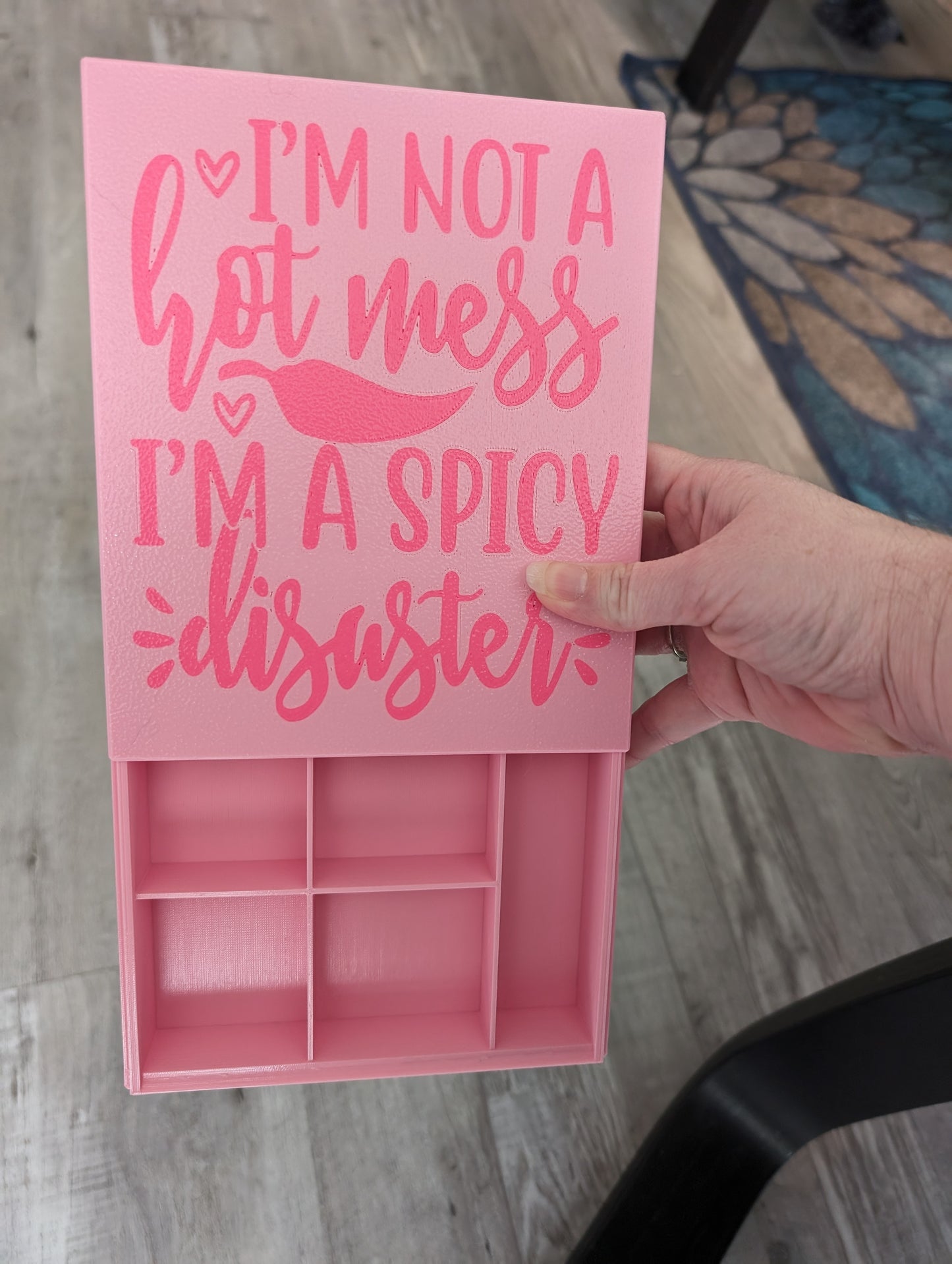 3D printed Notions Box--Spicy Disaster