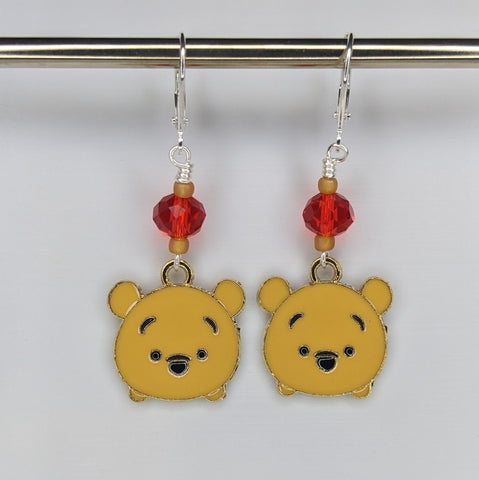 Yellow Bear Earrings & Stitch Markers