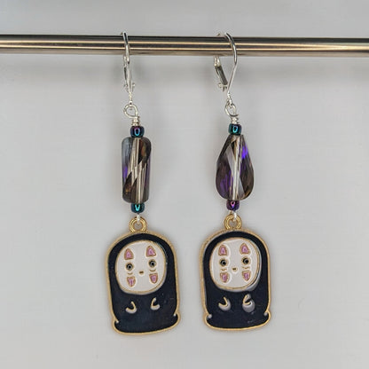 No Face Enamel Earrings & Stitch Markers