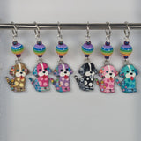Colorful Pups Stitch Markers & Earrings