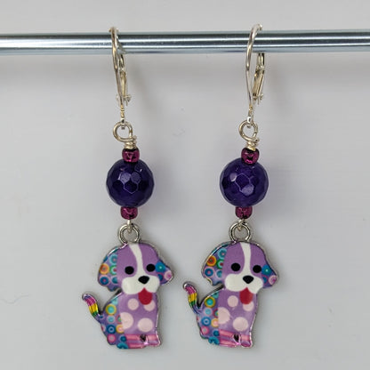 Colorful Pups Stitch Markers & Earrings