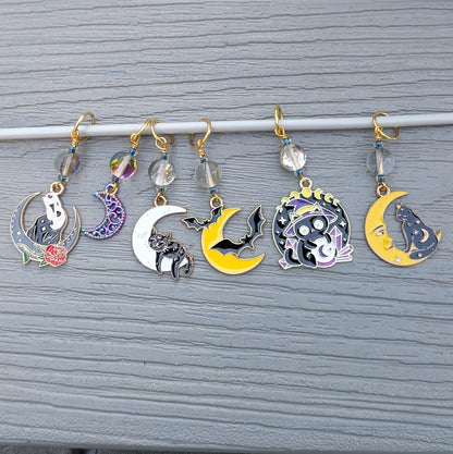 To the Moon and Back Stitch Markers and Earrings