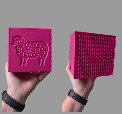 3D printed Yarn Box--Fancy Sheep & Faux Knit