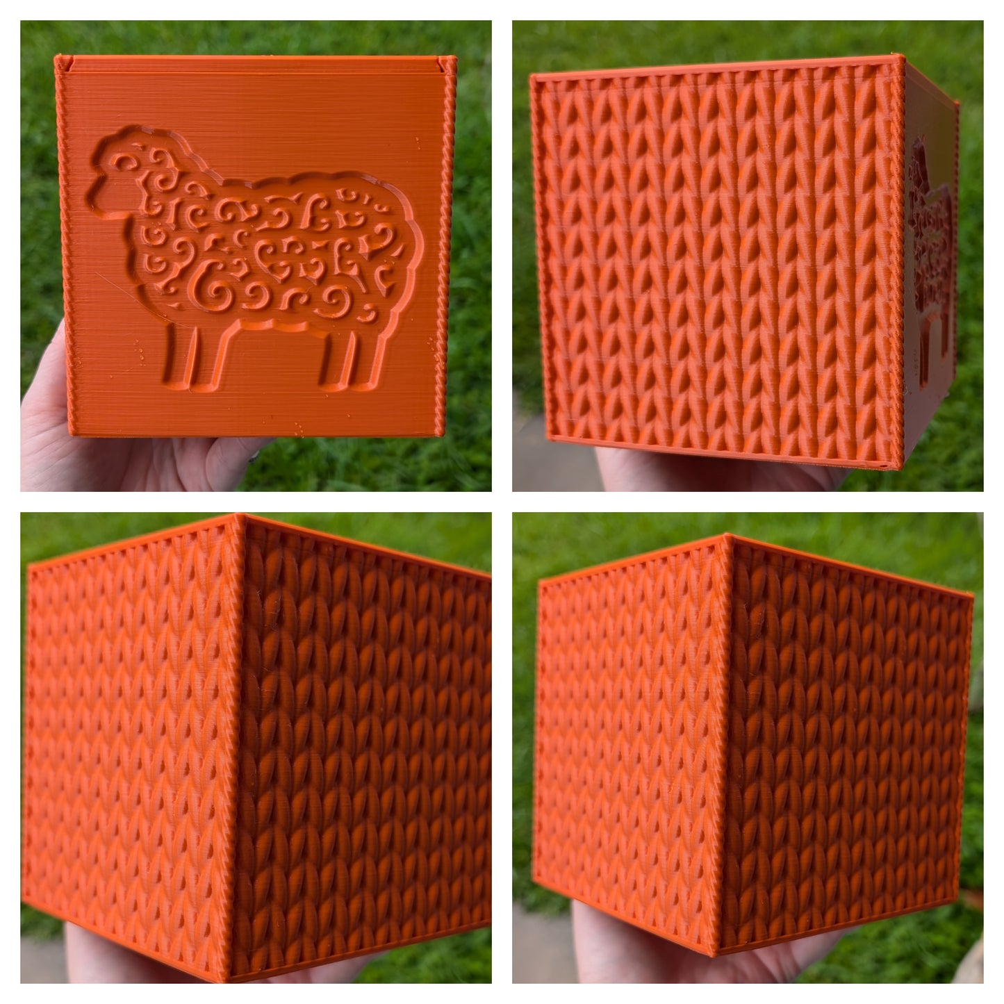 3D printed Yarn Box--Fancy Sheep & Faux Knit