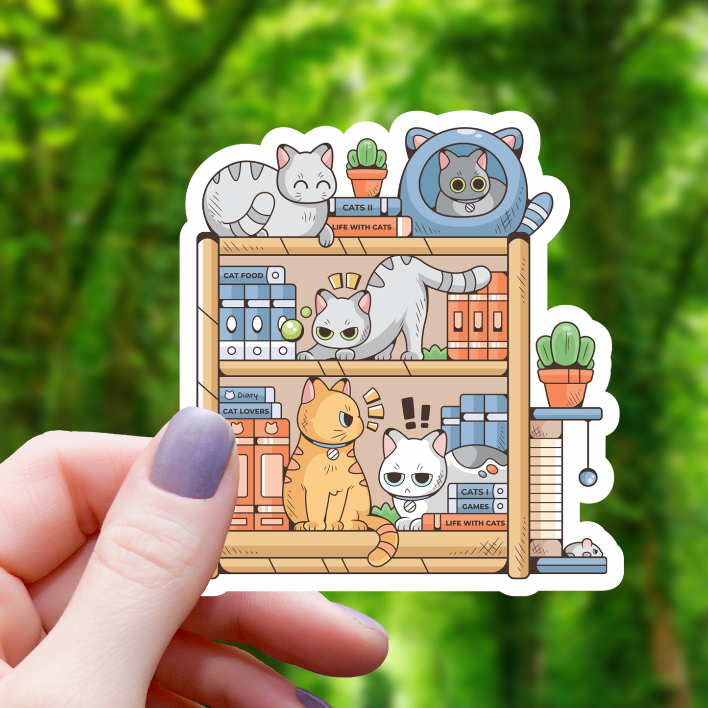 Mimic Gaming Co - Overwhelming Cat Bookshelf Sticker - 3